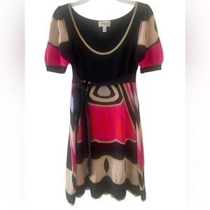 Temperley London Tight Knit Heavy Silk Fit & Flare Dress Lined Women’s Size 8